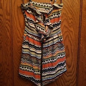 Zip Front Dress with Ruffle Accent